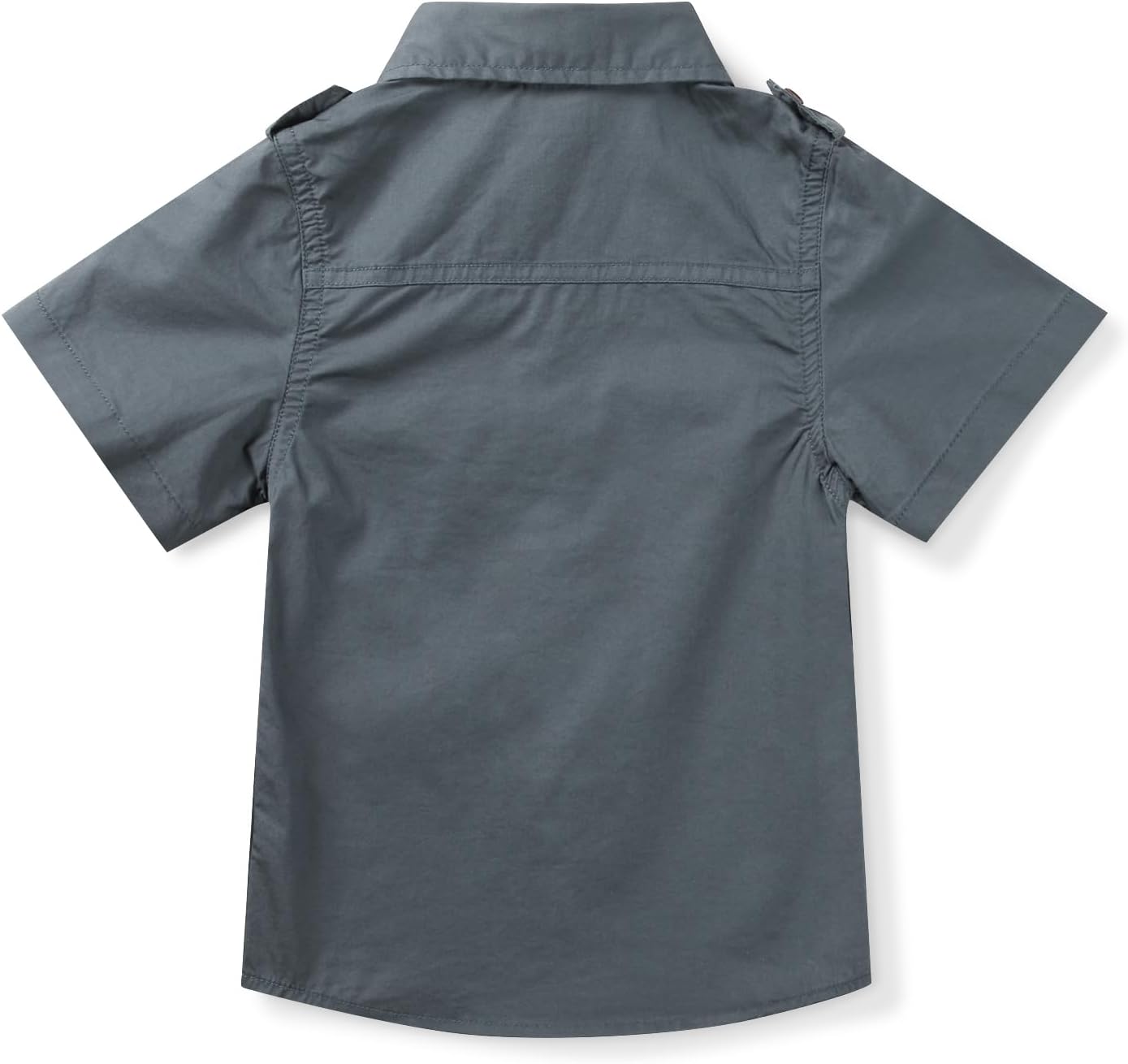 Boys Button Down Short Sleeve Shirts Cotton Lightweight Casual Shirts Tops Two Pockets - Image 2