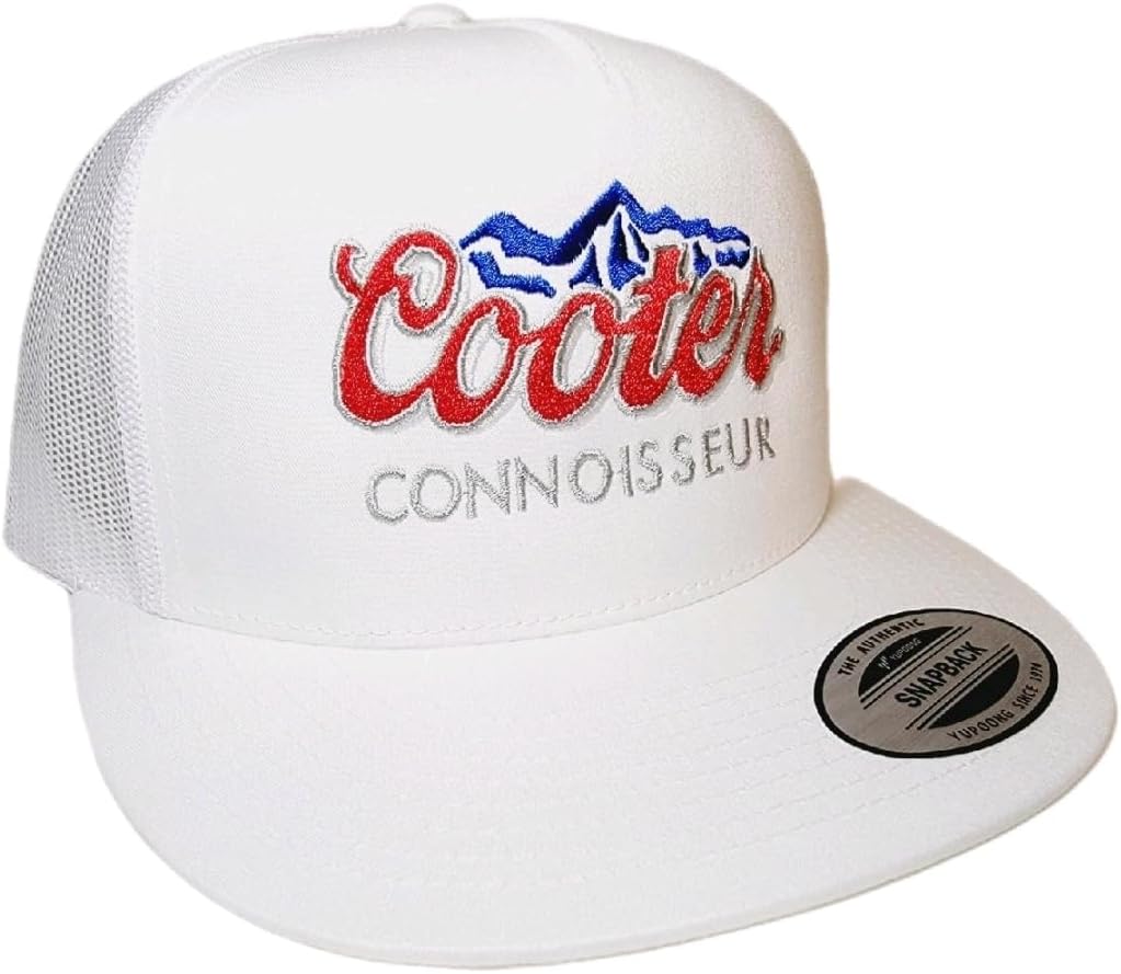 Generic Cooter Connoisseur Mesh Adjustable Snapback Direct Embroidered Puff Trucker Cap Hat White, 6 1/4-7 1/4 image 2
