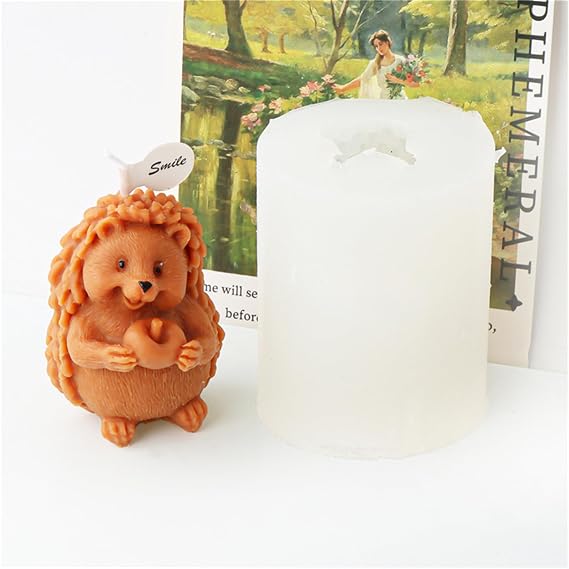 Silicone Candle molds (2 Pack Hedgehog Candle Mold)