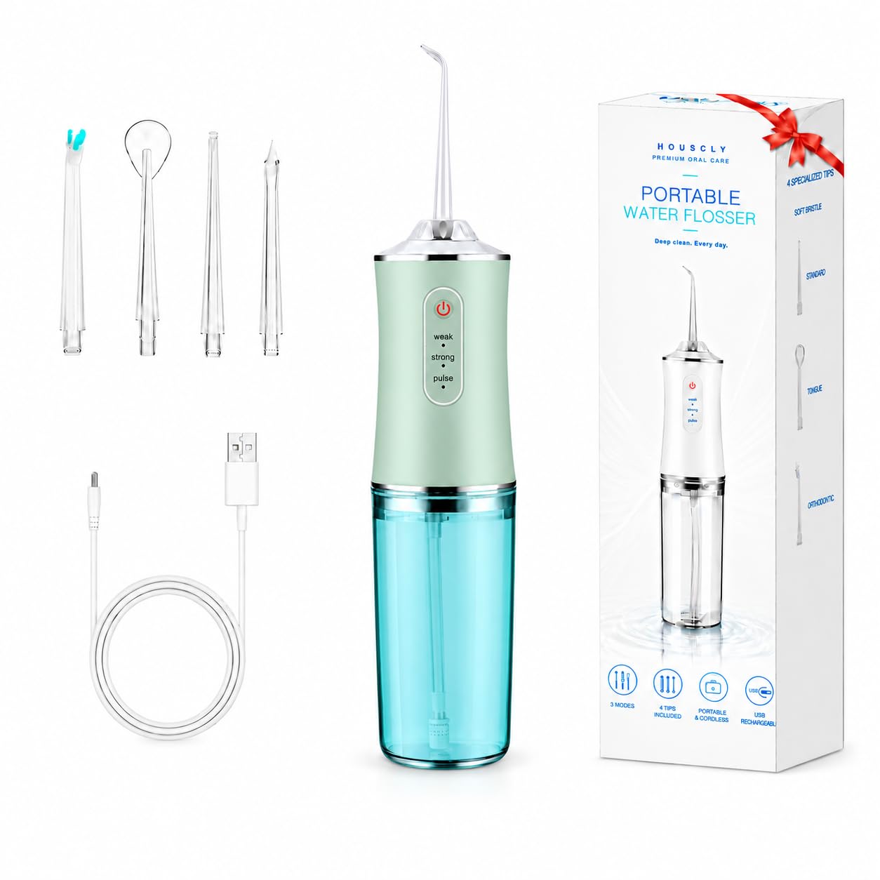 Cordless Electric Water Flosser - 3 Modes & 4 Tips -10