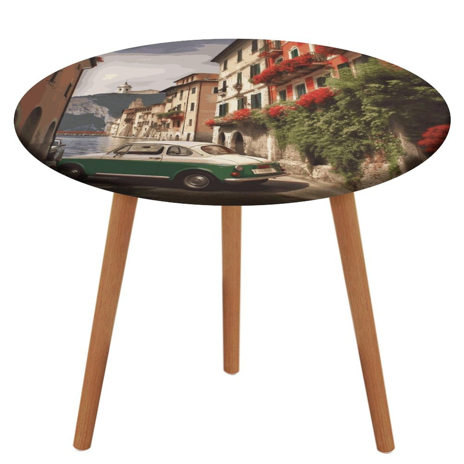 Nappe de table extérieure ronde style italien pour pique-nique et fête