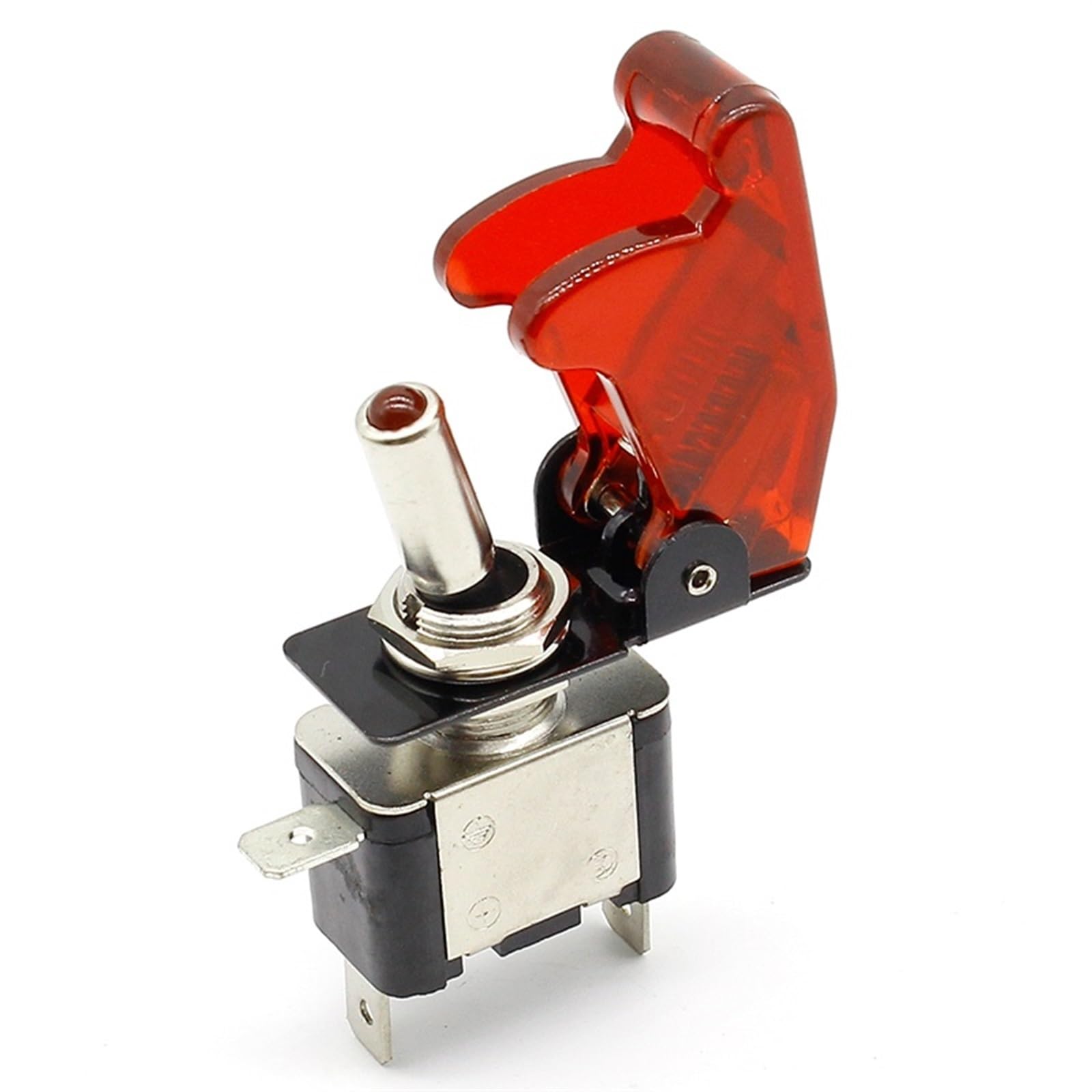 Bouton-poussoir LED 12V 20A avec couvercle robuste type aviation pour auto