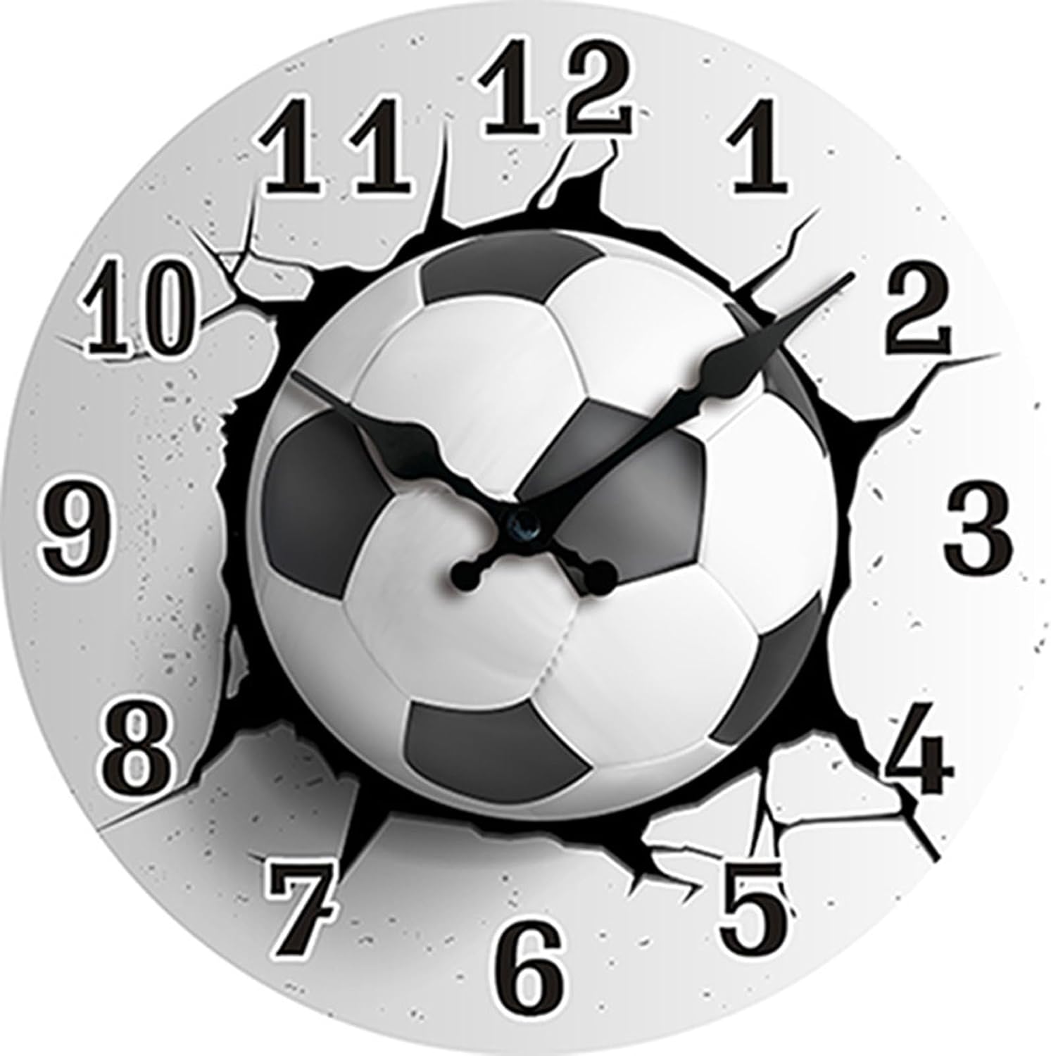 Sports Theme Wall Clock, 12 Inch Round, Silent Quartz Movement, 3D Effect Design with Soccer, Basketball, Baseball, Billiards, Modern Decorative Timepiece (Basketball, 12inch)