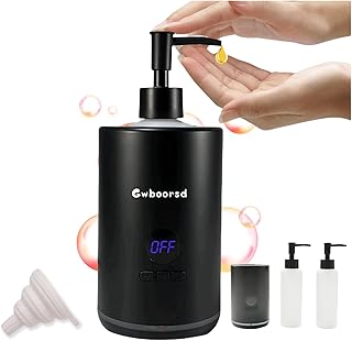Massage Oil Warmer heater,massage Oil Warmer for Massage, lotion Oil Warmer for Spa, Salon and Barber Shops,with 2 Oil Bottle Dispenser,with 1 White funnel,Temperature control,Atmosphere lights,Black