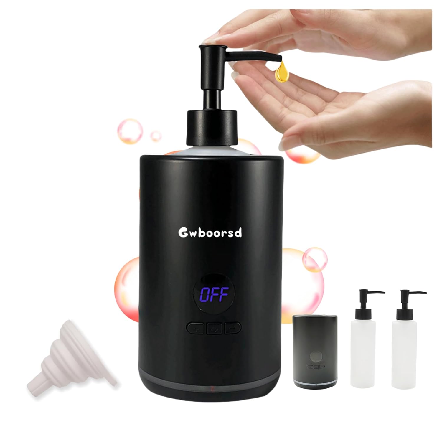 Oil Warmer for Scented Oil,Massage Oil Warmer,Lotion Warmer,Body Oil Heater for Spa,Salon with 2 Oil Bottle Dispensers,1 Grey Funnel, Temper Control,Atmosphere Lights,White