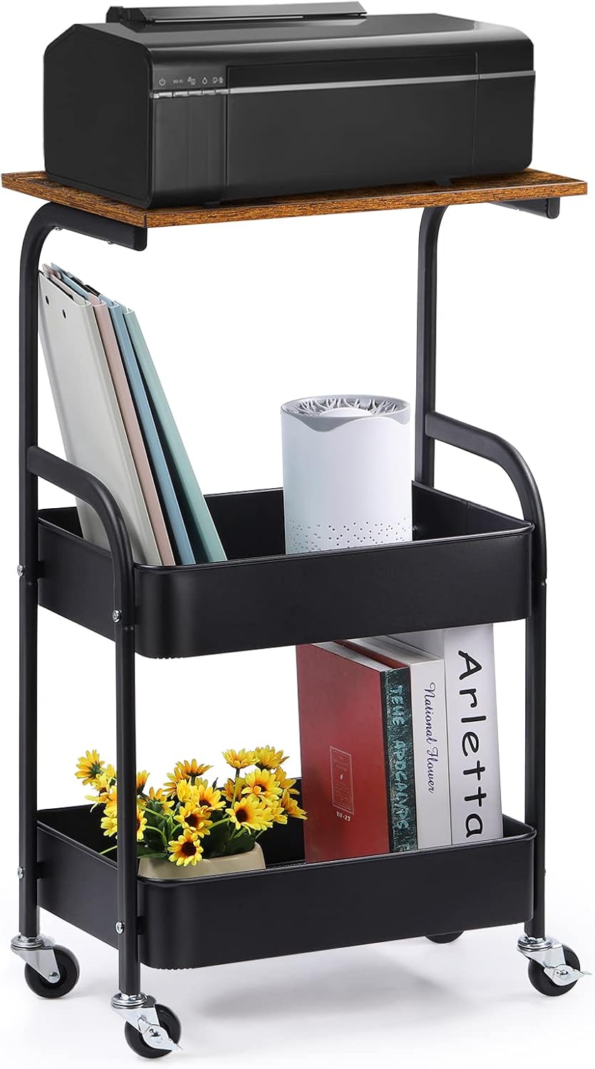 Buy Mobile Printer Stand 3 Tier Printer Cart with Storage Baskets
