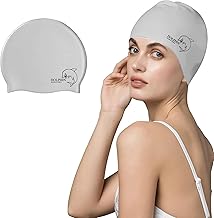 بونيه سباحة سيليكون مقاوم للماء للأطفال والكبار من دولفين، لون واحد