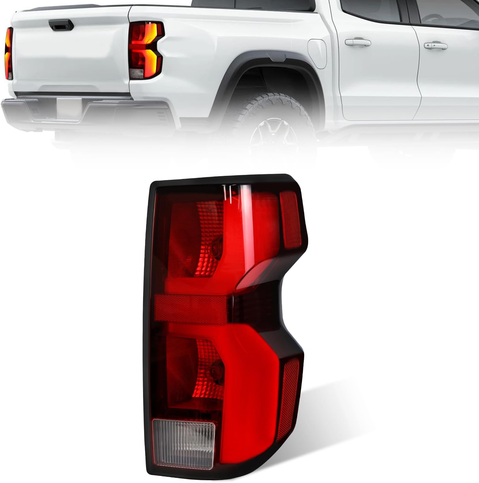 Tail Light Assembly Compatible with 2023-2025 Che-vy Colorado LT/Trail Boss/Work Truck Halogen Type Brake Tail Lamp with Wire Harness and Bulbs,Replace 85651743, GM2801325 (Right Passenger Side)