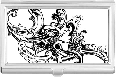 Baroque Art Decoration Modern Pattern Business Card Holder Case Pocket Box Wallet