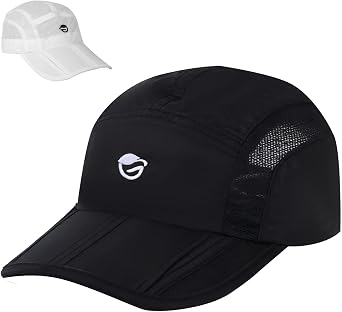 Mens Folding Sun Protection Outdoor Hat Long Brim Quick-Drying Running Cap