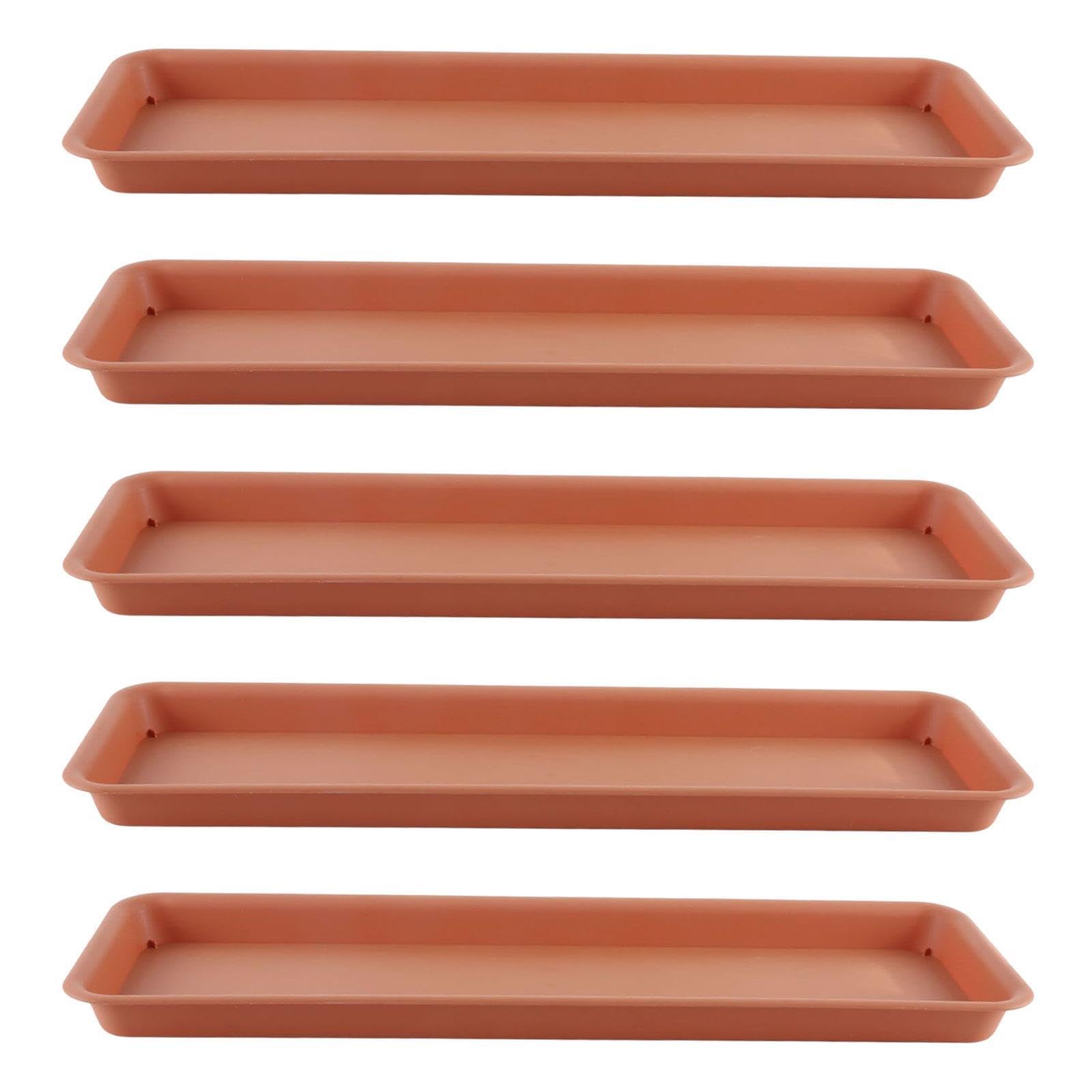 Sharplace 5X Planifications de soucoupes de Planter Planter compacts rectangulaires Robustes en Pot de soucoupes de Plante Plateaux d'égoutte, Rouge