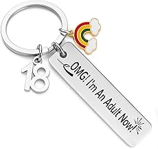 18th Birthday Gifts for Girls Boys, Stainless Steel Keychain -Bestfriend Birthday Gift.