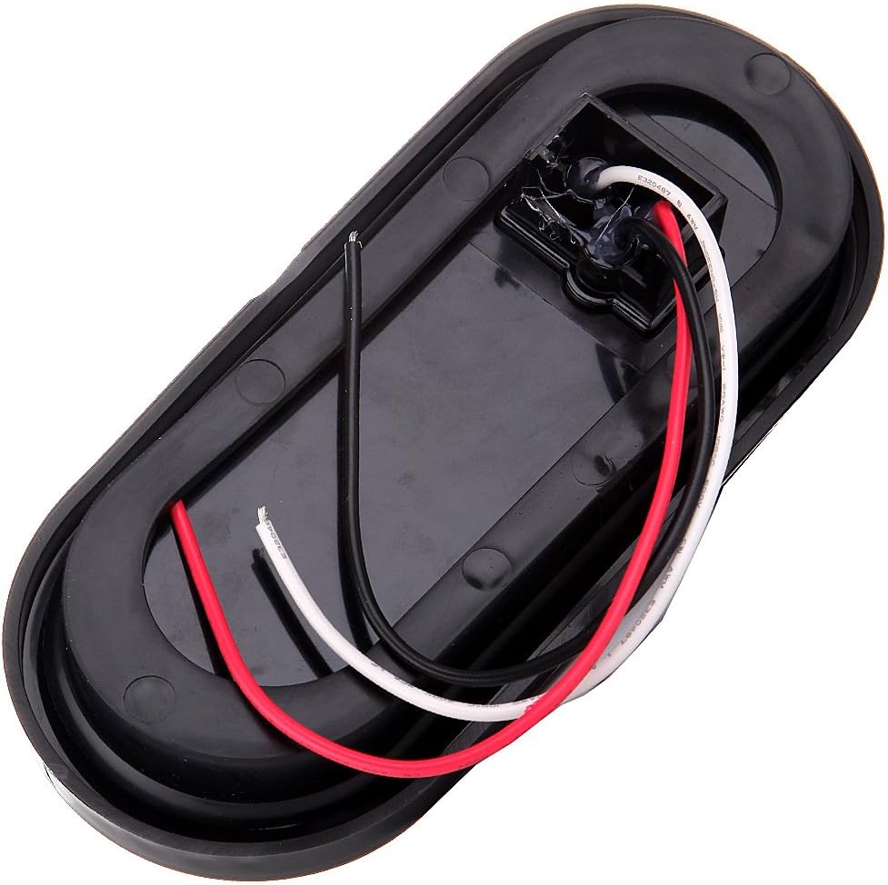 6" Oval Trailer Lights Stop Turn Tail Brake Light Rubber Flush Mount Replacement For Boat Trailer Truck RV (4 pcs)