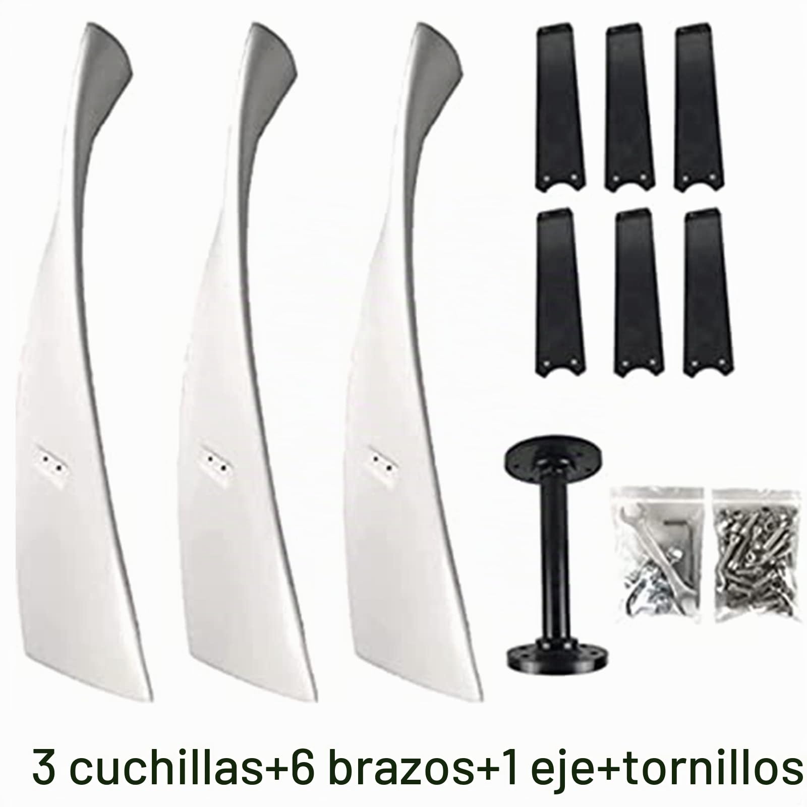 5000W Turbina eólica Vertical Generador energía Kit energía eólica 12V 24V 48V 3 aspas con Controlador Kit de turbinas eólicas para suplementación con energía doméstica,12V