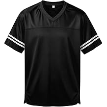 Mens Classic Blank Football Jersey Short Sleeve V-Neck Casual Sport Jersey