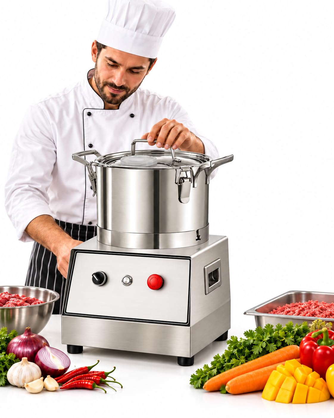 Picadora Eléctrica De Carne Y Verduras, Procesador Comercial 5L 7L