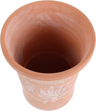 Classic Relief Small Flower Pots Made of Clay for Houseplants and Indoor Garden Use, Sturdy Outdoor Flower Planter Suitable for Planting and Decorating