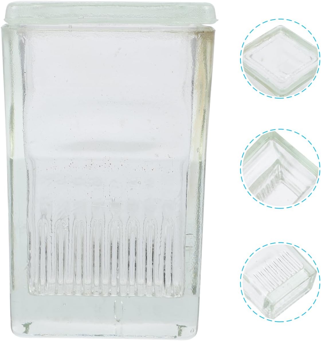 Mipcase Glass Staining Jar with Lid 9-Slide Capacity Transparent Coplin Staining Tank for Laboratory Use Durable Chemical Resistant 3.93X2.55X2.36 Inch