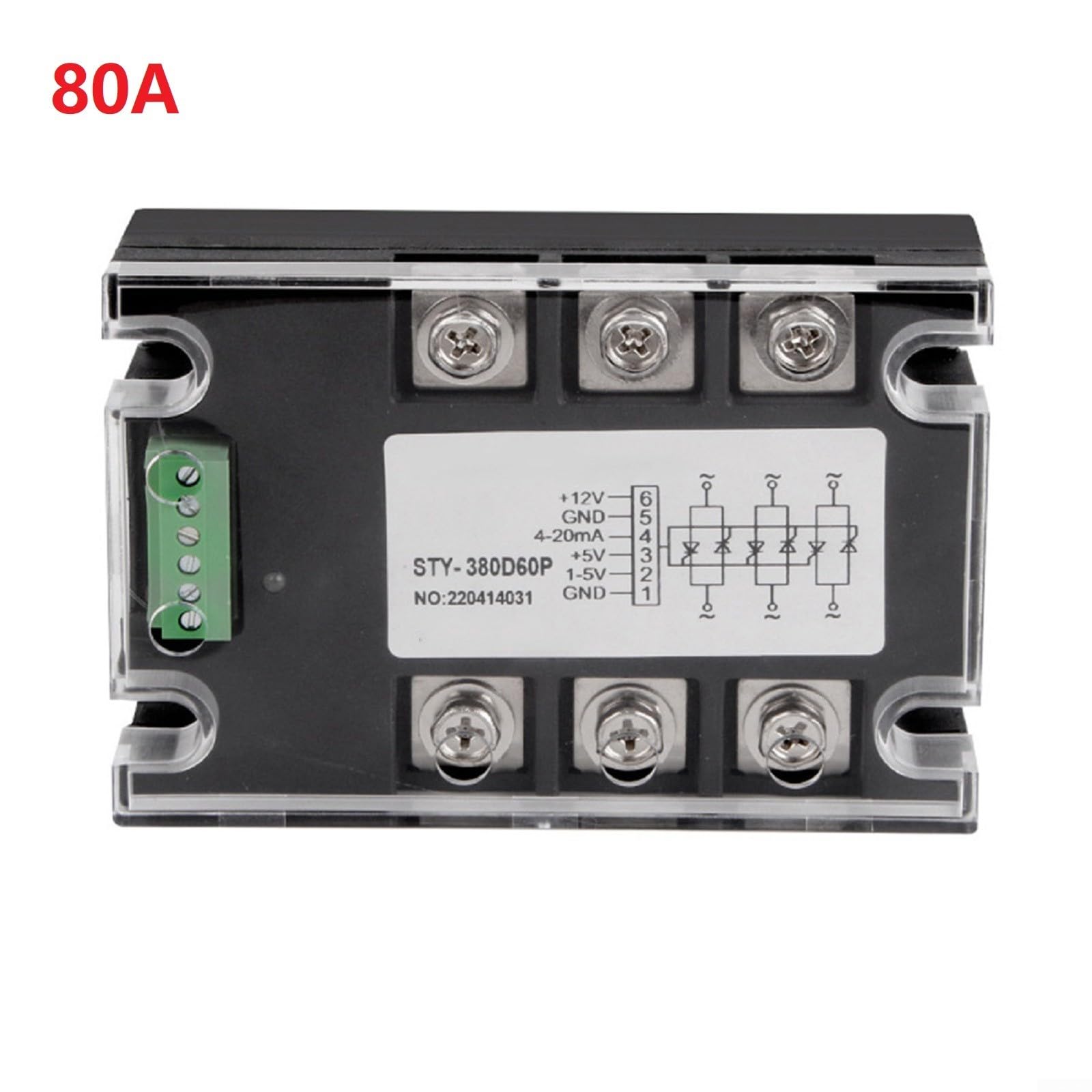 3-Phasen-AC Spannungsregelmodul Leistungsregler Thyristor 380 V 40 A-150 A für Industrieanlagen (80 A)