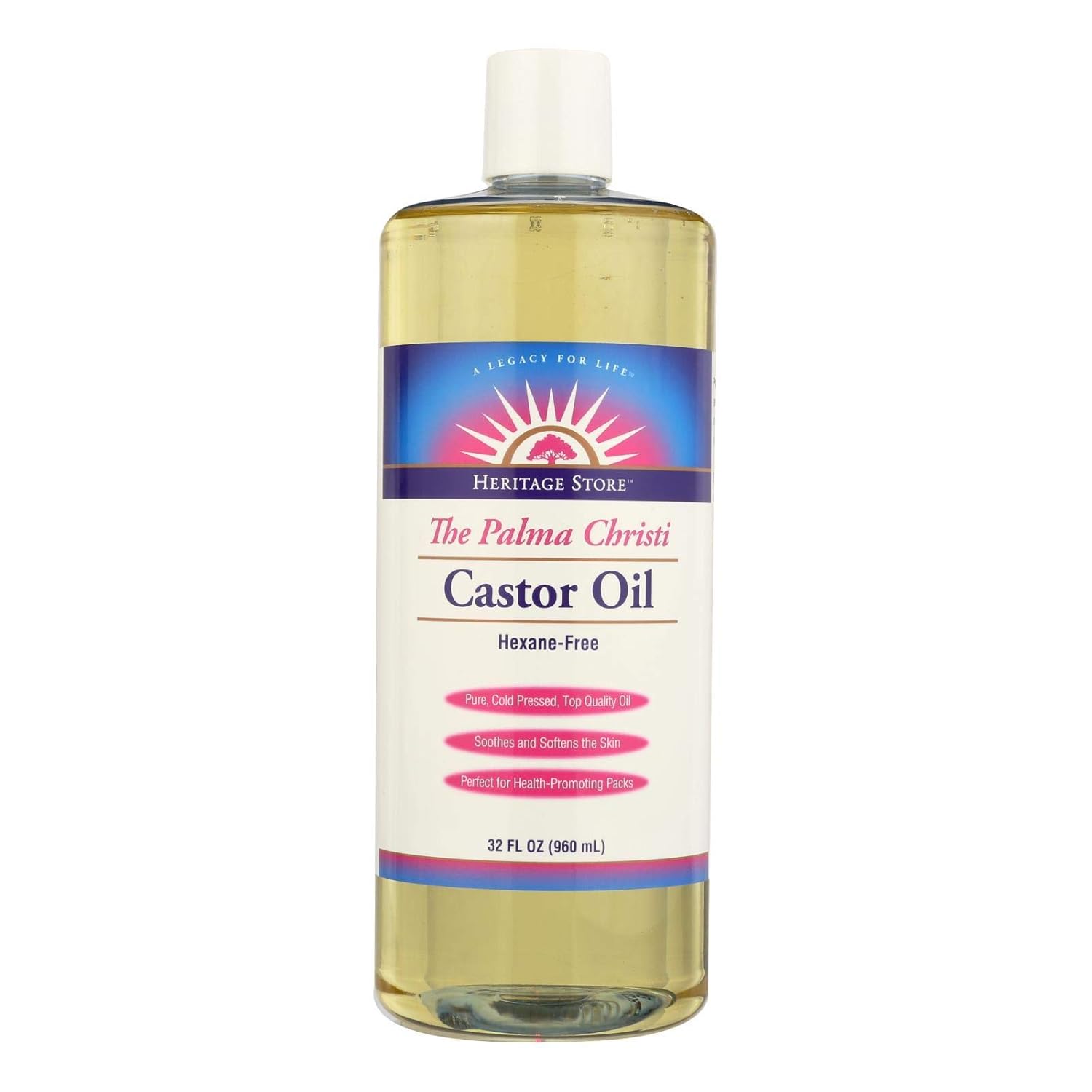 Heritage Store Castor Oil, 32 Ounce