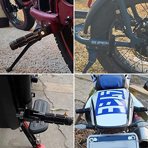 PACEWALKER Neueste Universal M8 Motorrad-Faltbare Fußrasten, 2-teilige Aluminium Anti-Rutsch Pedale für Motorräder und Elektroautos, 90-Grad Klappbare Stützstange, 8mm