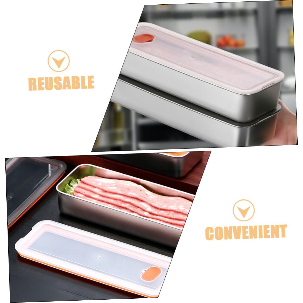 PRETYZOOM 4 Pz Scatola di pancetta di manzo custode gnocco contenitori per alimenti contenitori alimenti vassoio contenitore per la conservazione della carne risparmiatore di pancetta pp