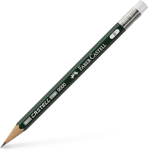 Faber-Castell 9000 recambio perfecto para lápices; B - 3 lápices de grafito de repuesto con borrador sin manchas - Lápices de escritura, dibujo y