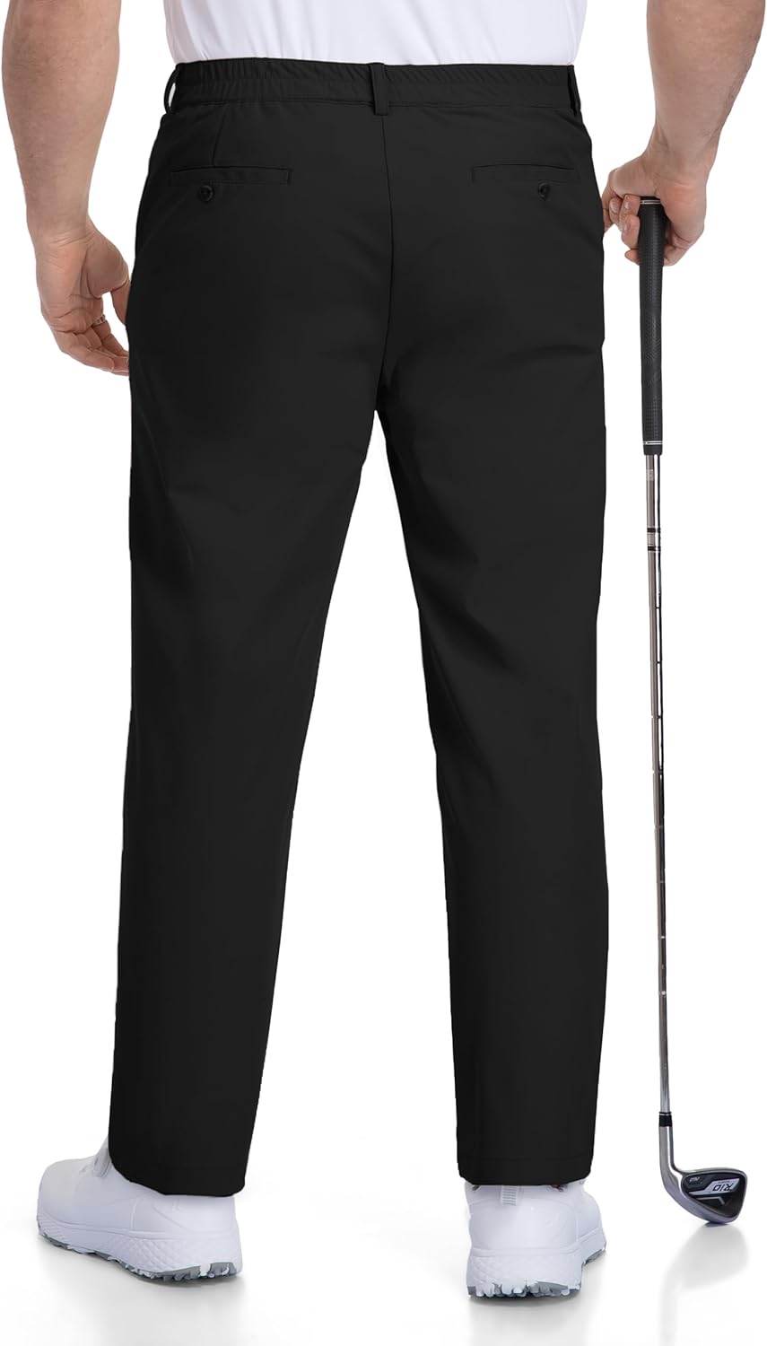 Big and Tall Mens Golf Pants 28/30/32 Inseam Stretch Work Dress Slacks Lightweight Casual Trousers with Pockets