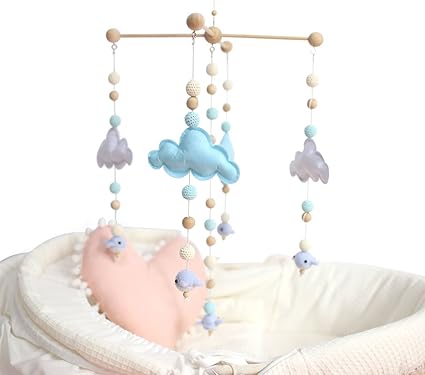 Baby Tete Lit De Bebe Lit Mobile Bell Rattle Toys Lit De Bebe Blanc Et Bleu