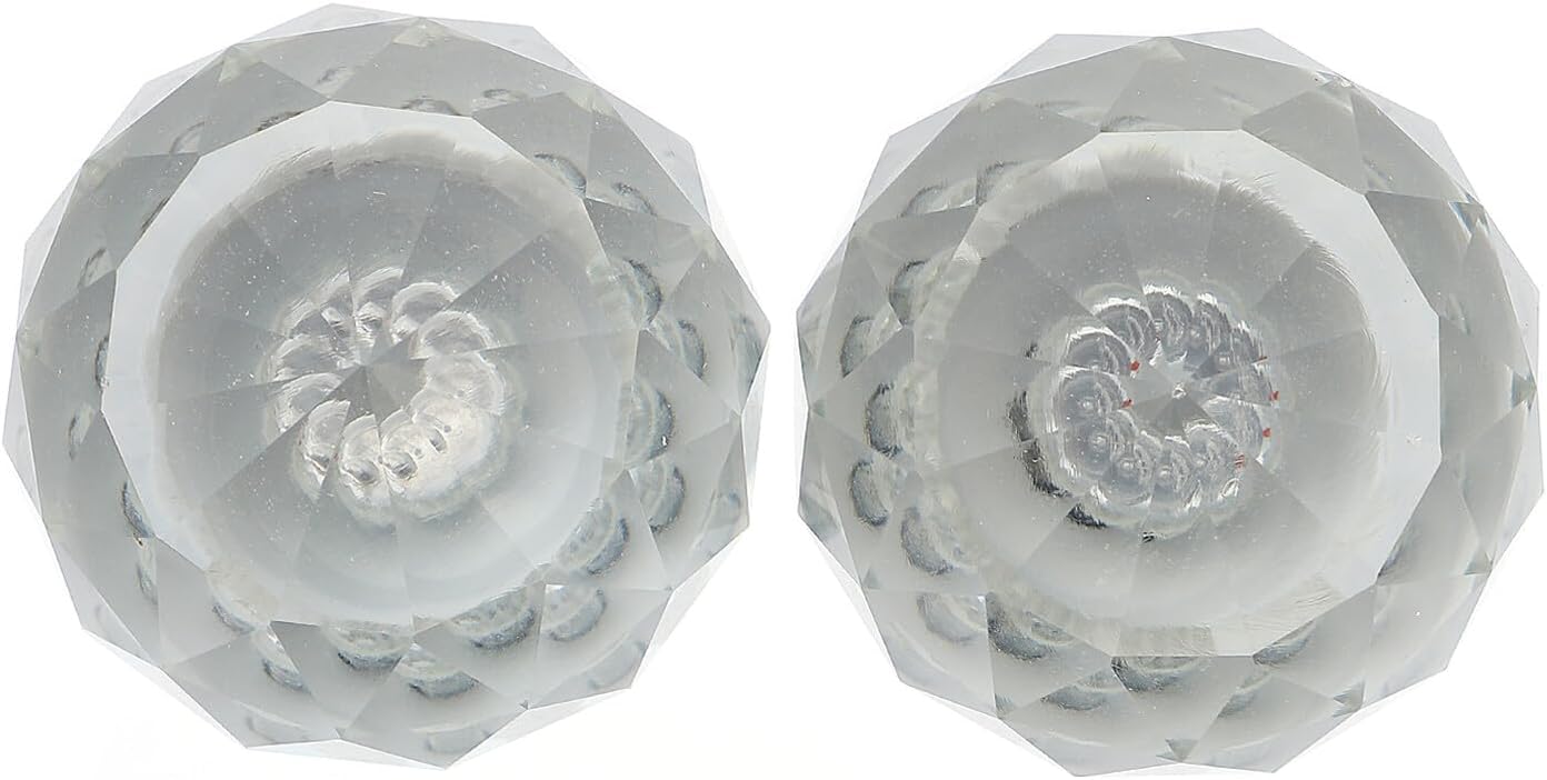 2pcs Ivory White Crystal Decorative Curtain Rod Finials Iron Art Ends Accessories for Roman Rods Decoration for Living Bedroom