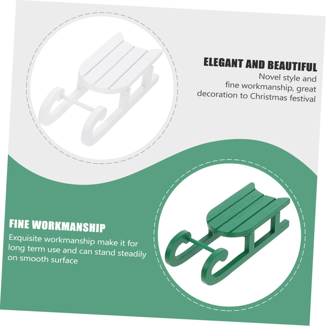 Abaodam 2 Sets Holzschlitten Weihnachtsschmuck Einzigartige Weihnachtsdekoration Weihnachtsschlitten-Ornament Wohnzimmer-Accessoire Handgefertigt Weihnachtsdekor 3 Stück
