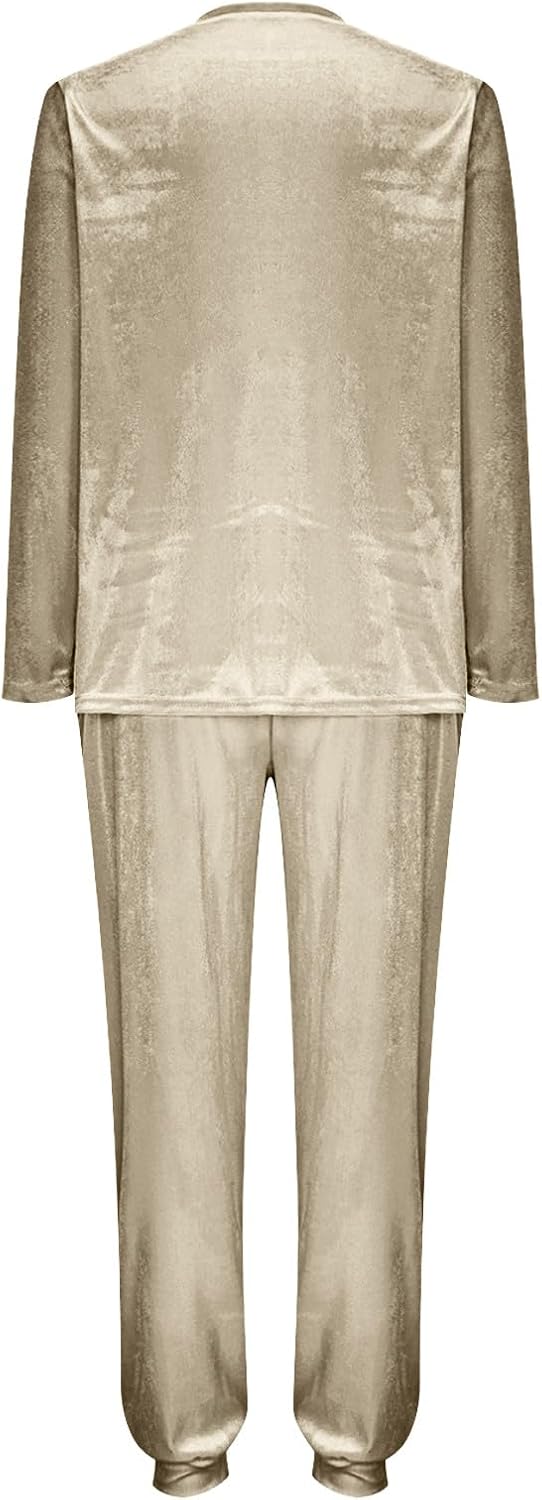 2 Piece Velvet Outfits for Women Fall Pullover Crewneck Sweatshirts and Jogging Pants Lounge Sweatsuit Sets