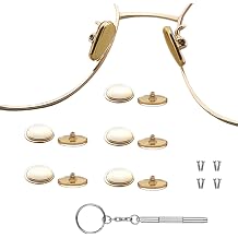 Glasses Nose Pad, 5 Pairs Non-Slip Soft Nose Replacement Pads, Nose Pieces Pads for Glasses Sunglasses with Screws, 3-in-1 ScrewdriverGold,Oval