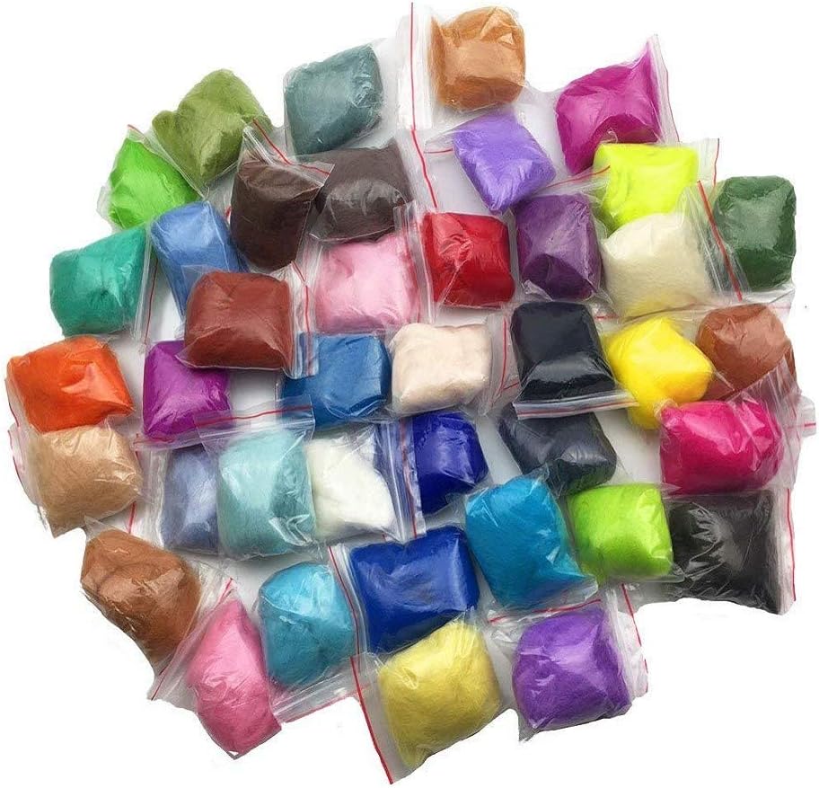 Needle Felting Wool Roving 3.5 Ounce Merino Super Soft Wholesale Wool Top Roving Fiber for Happy Felter (18)