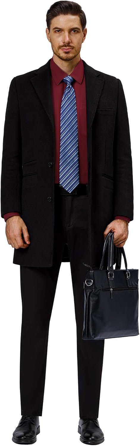 Alimens & Gentle Mens Dress Shirts 4-Way Stretch Long Sleeve Collared Casual Solid Wedding Dating Button Down Shirt - Image 5