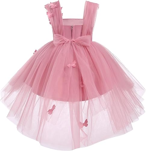 Miniatura 3 de Vestido de mariposa para niña pequeña, sin mangas, vestido de tul de mariposa, vestidos de cumpleaños, concursos de boda, fiesta, vestidos altos y