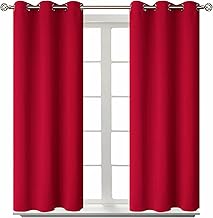 BGment Room Darkening Curtains 45 Inches Long - Grommet Thermal Insulated Drapes Window Treatment Curtains for Bedroom, 2 Panels, 38 x 45 Inch, Red - Buy now