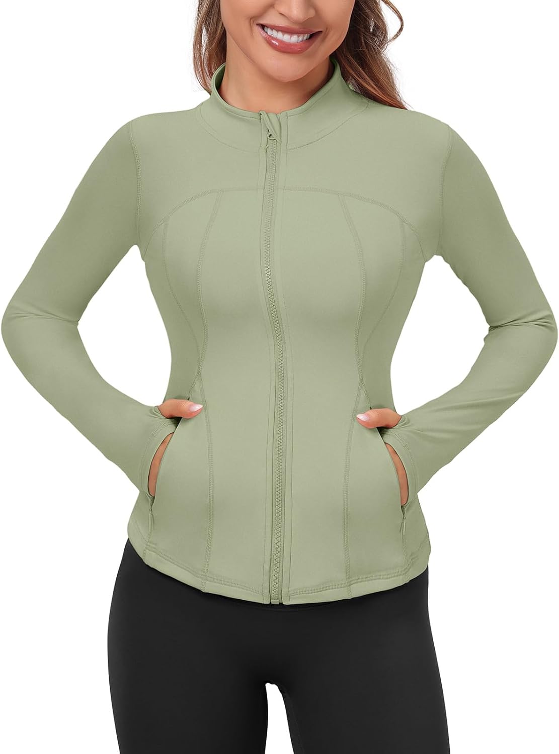 VUTRU Zip UP Athletic Jacket Lightweight Yoga Jacket Workout Running Jacekts for Women Cropped Jacekt with Pockets - Image 6