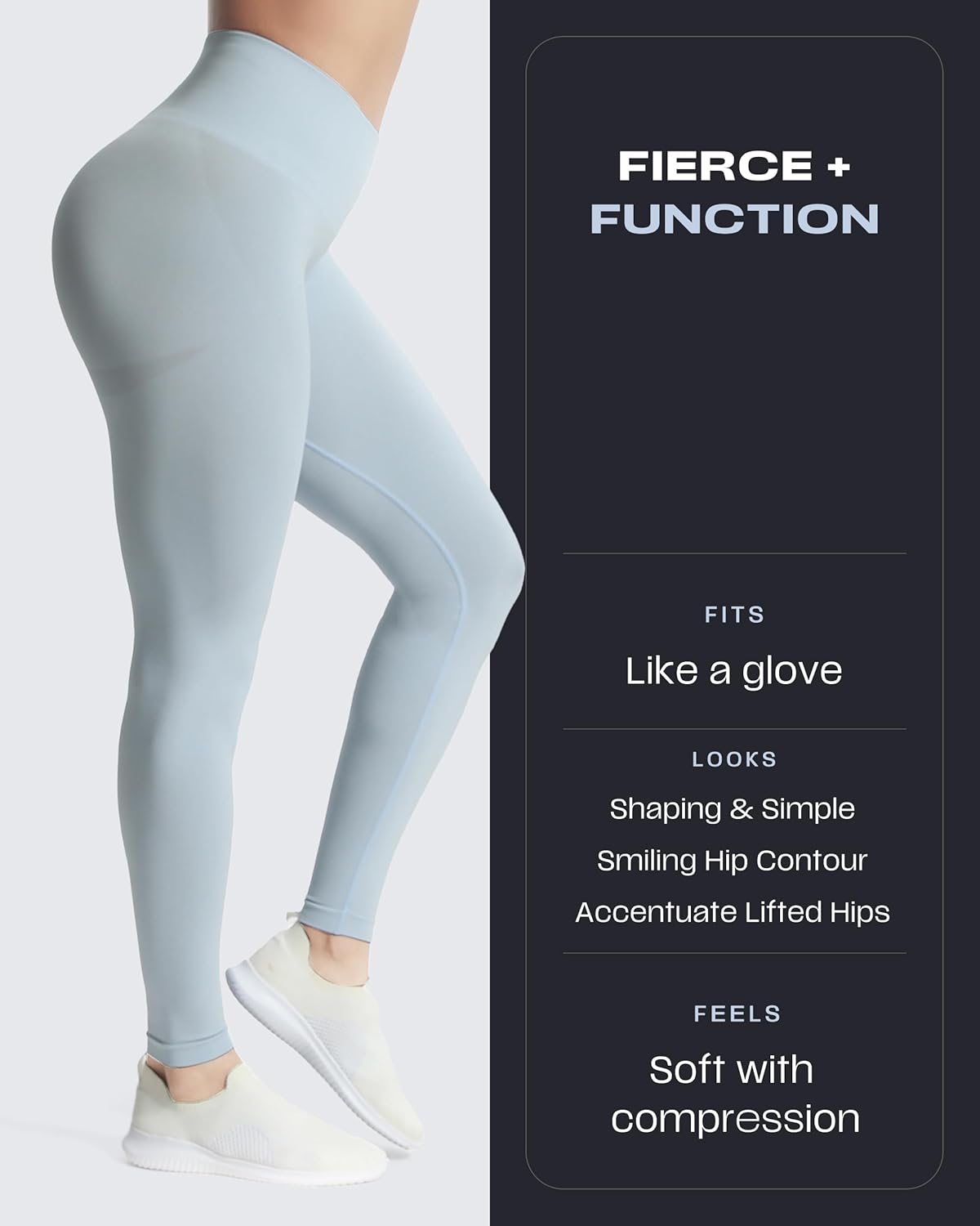 Aoxjox Workout Seamless Leggings for Women Smile Contour High Waisted Athletic Yoga Pants Tights 26"