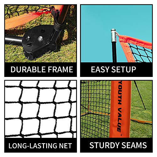 Yv Youth Value 4 In 1 Portable Baseball/Softball Practice Net W Strike Zone, Football Trainer Net, Golf Practice Net W 2 Sides Protection Net, Barrier Backstop Net, 21Ft X 7Ft (3 Way 7Ft X 7Ft) #TOP3