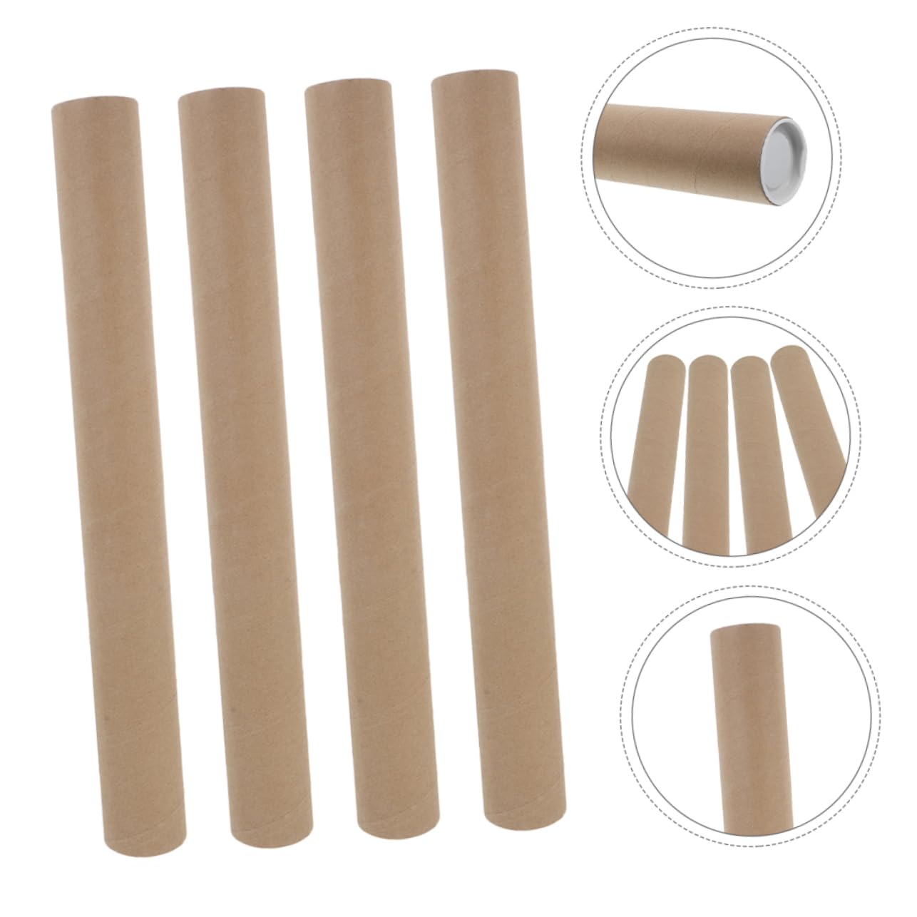 DOITOOL 10pièces Tubes Carton Kraft Réutilisables Cylindriques Pour Ranger Affiches Cartes Et Matériel De Bureau