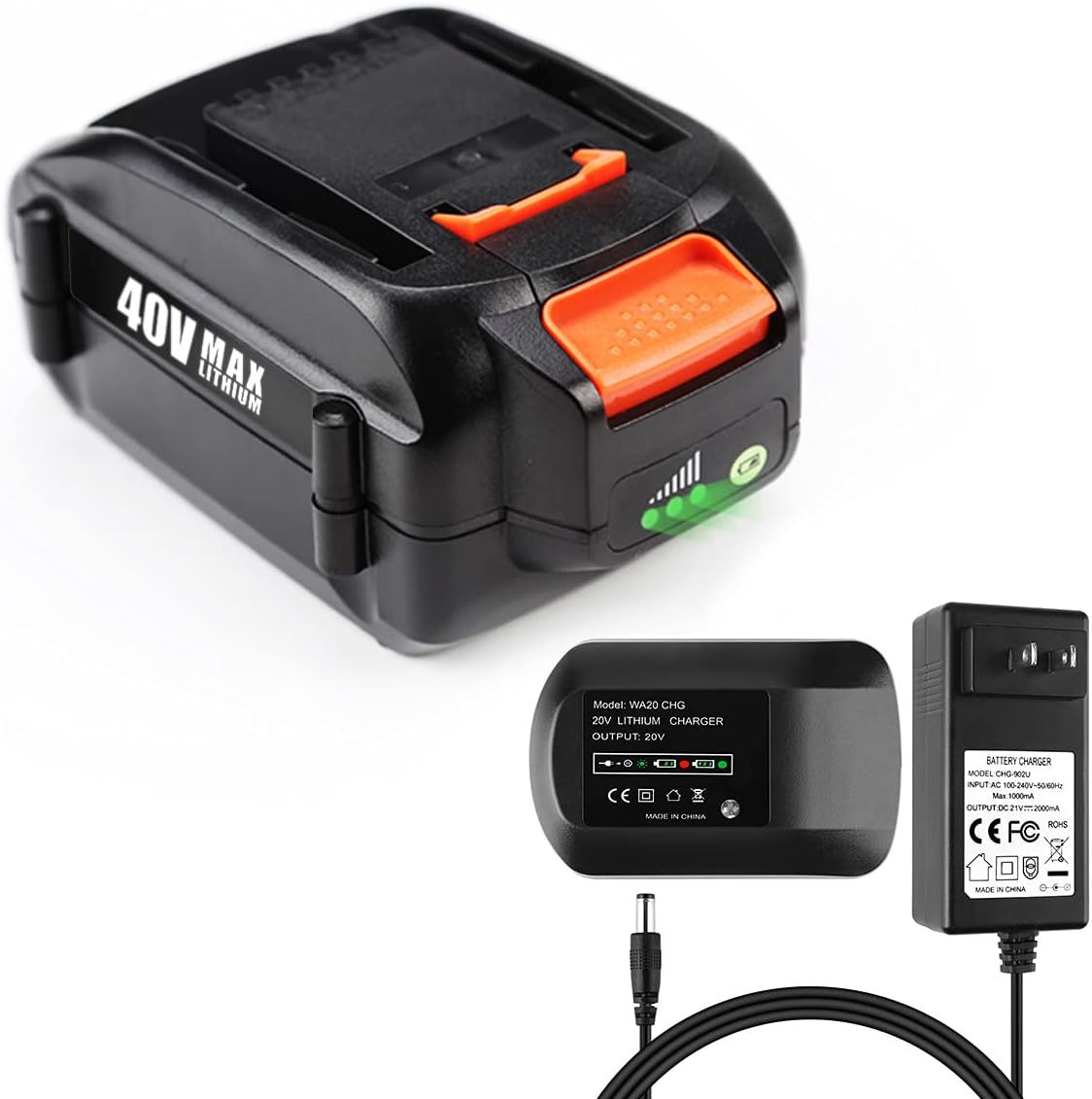 40V 3.5Ah WA3580 Lithium Battery for Worx 40V Battery and Charger WA3580 WG180 WG280 WG380 WG580(Not for 2 * 20v)