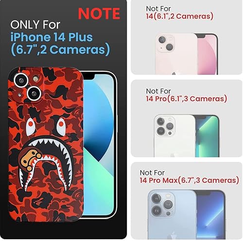 Miniatura 3 de Hoolcase - Funda suave para iPhone 14 Plus 15 Plus para fanáticos de la cara de tiburón, fanáticos de los dientes de tiburón, niñas y niños, funda