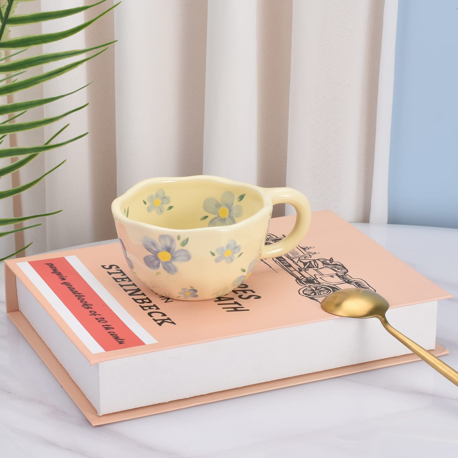 Koythin Ceramic Coffee Mug, Creative Flower Cup for Office and Home Dishwasher and Microwave Safe - Image 4