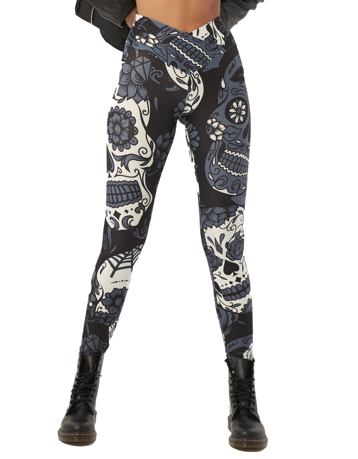 sissycos Women's Christmas Halloween Crossover Leggings High Waisted