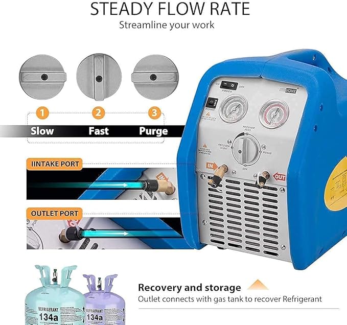 Kit de Bomba de Vacío y Máquina de Recuperación de Refrigerante VIVOHOME 110V miniatura 9