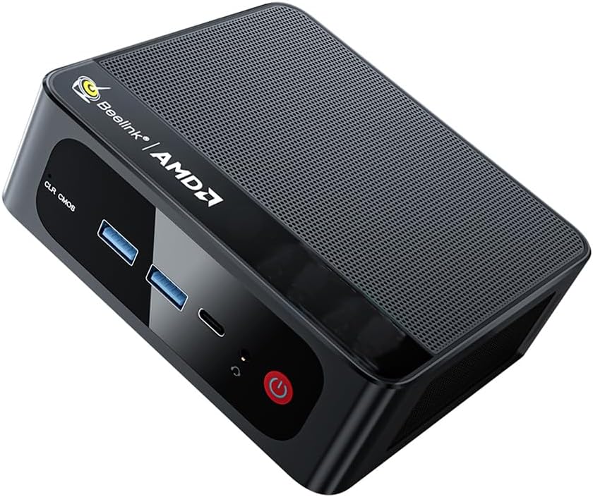Beelink SER5 Mini Desktop PC with AMD Ryzen 5 5500U 6C/12T, 16GB DDR4 500G NVMe M.2 SSD, Dual Display Output, WiFi 6, 2.5G LAN BT 5.2 W-11 PRO Mini Computer
