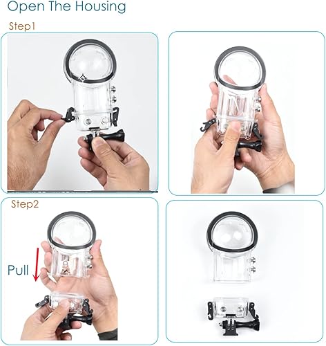 Miniatura 6 de Funda de buceo invisible para Insta360 X3, antivaho con tapa de lente - Carcasa submarina de 164.0 ft