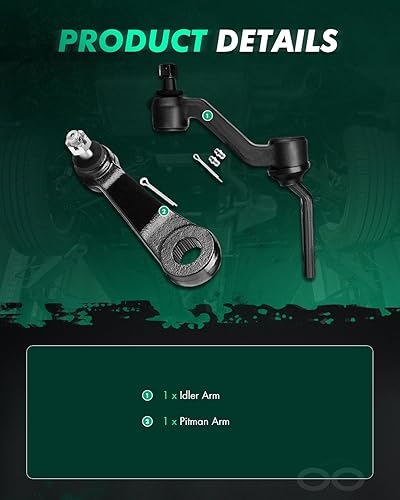 Miniatura 3 de SCITOO Brazo de Pitman y Brazo Tensor Delantero compatible con 1988-1991 para Chevrolet para GMC K1500 C1500 C2500 Pickup 1988-1989 para Chevrolet