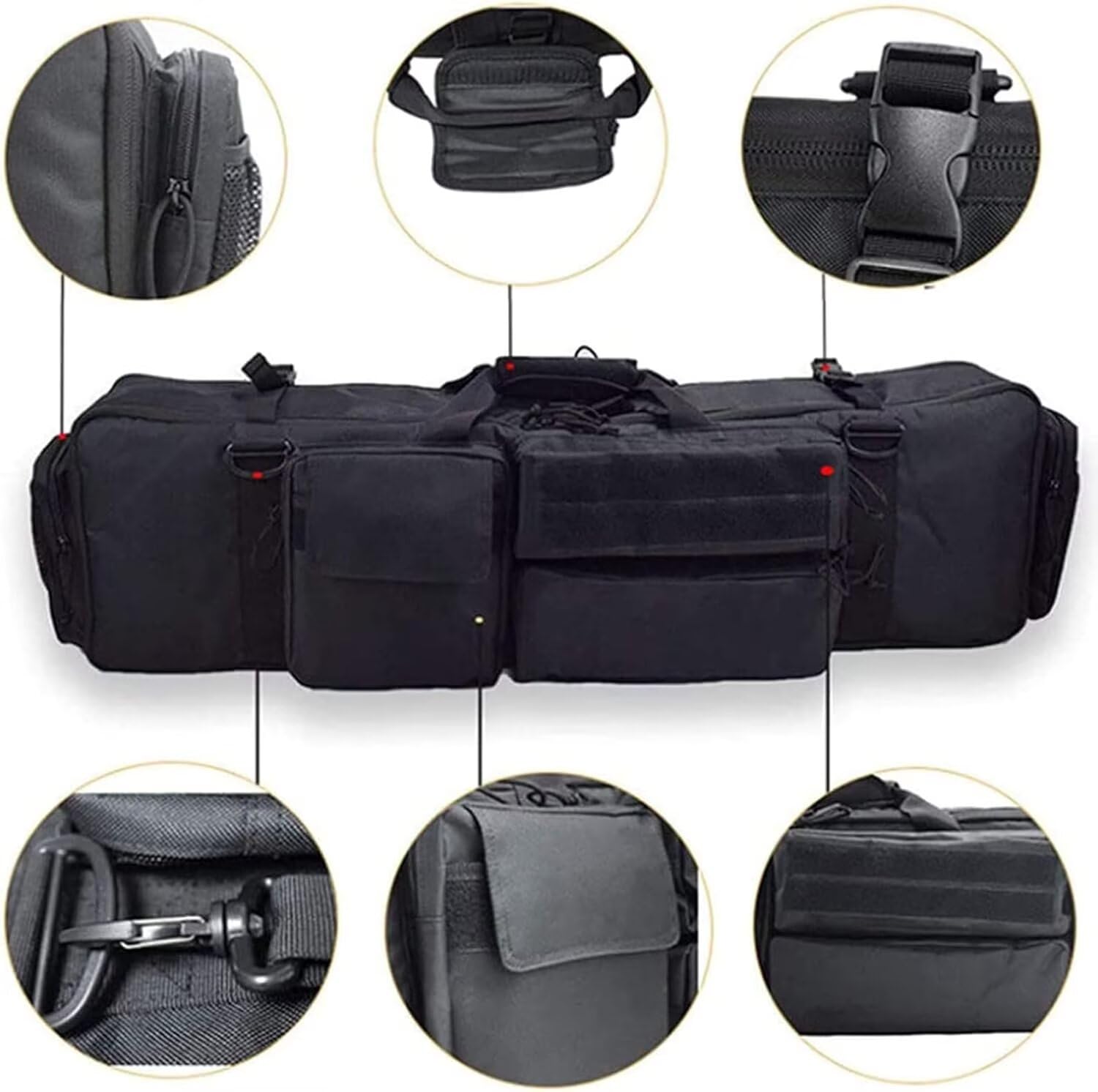 Generico Custodia Fucile,Borsa per Fucile M249,Fodero Porta Fucili Imbottito,Custodia Doppia per Fucile,Softair,Spedizione di Caccia,Paintball,Oxford 600D